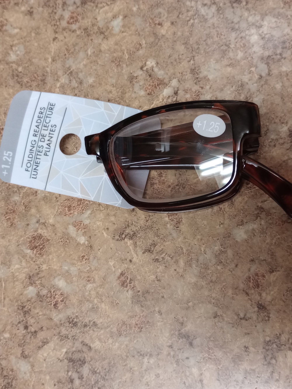 Folding Reading Glasses +1.25 Tortoise Frame Unisex / Lentes Plegables NWT
